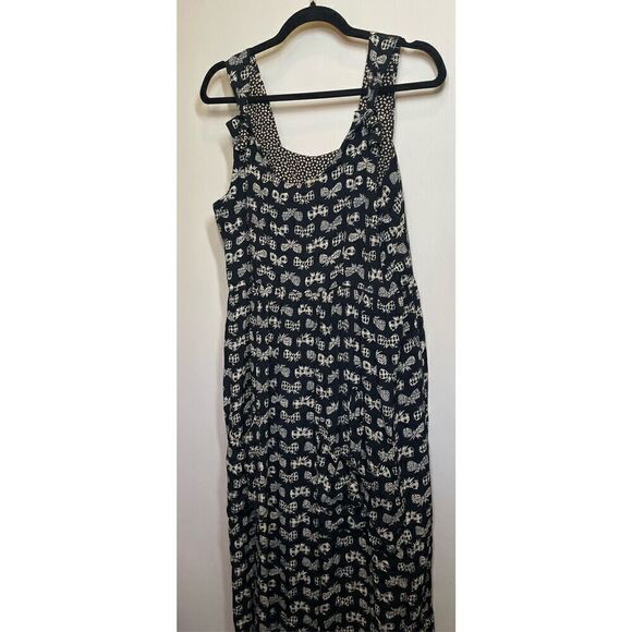 Vintage ROMEO ROMEO black & white Bow print Maxi Dress Size L - Picture 8 of 16